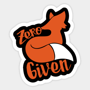 Zero FOX given Sticker